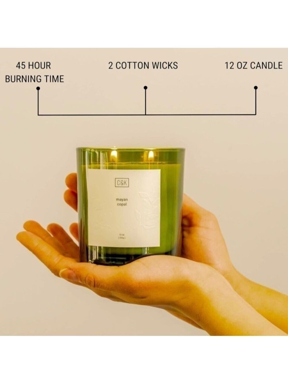 MAYAN COPAL Premium Soy Ultra Clean Burn Mayan Copal Scented Green Candle - Picture 2 of 11